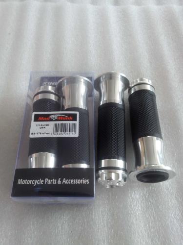 HANDLE BAR GRIPS WITH SILVER  ENDS